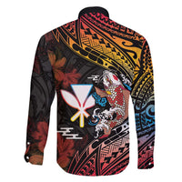 Hawaii And Japan Family Matching Long Sleeve Bodycon Dress and Hawaiian Shirt Koi Fish With Kanaka Maoli LT05 - Polynesian Pride