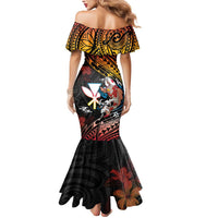 Hawaii And Japan Mermaid Dress Koi Fish With Kanaka Maoli LT05 - Polynesian Pride