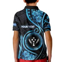 Personalised Kosrae Constitution Day Kid Polo Shirt Ocean Floral Pattern