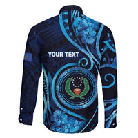 Personalised FSM Pohnpei Family Matching Long Sleeve Bodycon Dress and Hawaiian Shirt Ocean Floral Pattern