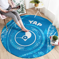 FSM Yap Round Carpet Ocean Floral Pattern