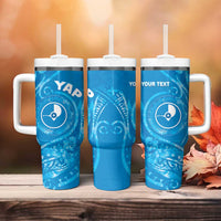 Personalised FSM Yap Tumbler With Handle Ocean Floral Pattern