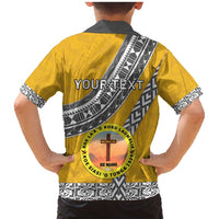 Personalised Anastasis College Family Matching Mermaid Dress and Hawaiian Shirt Tonga Unique Style - Polynesian Pride