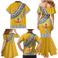 Personalised Anastasis College Family Matching Mermaid Dress and Hawaiian Shirt Tonga Unique Style - Polynesian Pride