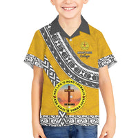 Personalised Anastasis College Family Matching Off The Shoulder Long Sleeve Dress and Hawaiian Shirt Tonga Unique Style - Polynesian Pride