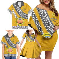Personalised Anastasis College Family Matching Off Shoulder Short Dress and Hawaiian Shirt Tonga Unique Style - Polynesian Pride