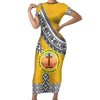 Personalised Anastasis College Family Matching Short Sleeve Bodycon Dress and Hawaiian Shirt Tonga Unique Style - Polynesian Pride