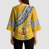 Personalised Anastasis College Kimono Sleeve Blouse Tonga Unique Style - Polynesian Pride