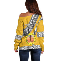 Personalised Anastasis College Off Shoulder Sweater Tonga Unique Style - Polynesian Pride