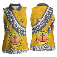 Personalised Anastasis College Women Sleeveless Polo Shirt Tonga Unique Style - Polynesian Pride