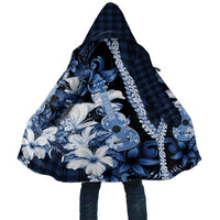 Hawaii Ukulele Cloak Tropical Flowers With Palaka Effect Blue Version - Polynesian Pride