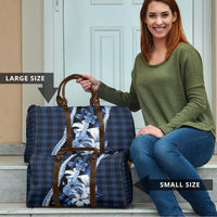 Hawaii Ukulele Travel Bag Tropical Flowers With Palaka Effect Blue Version - Polynesian Pride