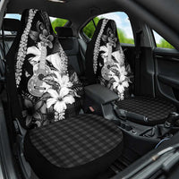 Hawaii Ukulele Car Seat Cover Tropical Flowers With Palaka Effect Black Version - Polynesian Pride