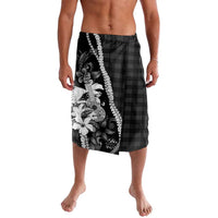 Hawaii Ukulele Lavalava Tropical Flowers With Palaka Effect Black Version - Polynesian Pride