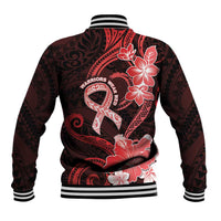 Heart Health Awareness Baseball Jacket Warrior Wears Red Polynesian Style