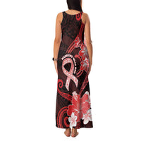 Heart Health Awareness Family Matching Tank Maxi Dress and Hawaiian Shirt Warrior Wears Red Polynesian Style
