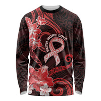 Heart Health Awareness Long Sleeve Shirt Warrior Wears Red Polynesian Style