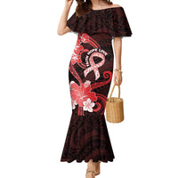Heart Health Awareness Mermaid Dress Warrior Wears Red Polynesian Style
