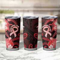 Heart Health Awareness Tumbler Cup Warrior Wears Red Polynesian Style