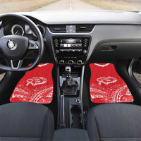 Heart Health Awareness Car Mats Polynesian Red Ribbon