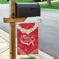 Heart Health Awareness Garden Flag Polynesian Red Ribbon