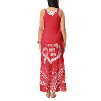 Heart Health Awareness Tank Maxi Dress Polynesian Red Ribbon