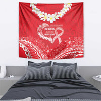 Heart Health Awareness Tapestry Polynesian Red Ribbon