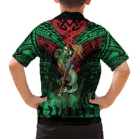 New Zealand ANZAC Day Family Matching Off Shoulder Maxi Dress and Hawaiian Shirt Aotearoa Hei Tiki