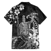 Hawaii King Kamehameha Day Family Matching Tank Maxi Dress and Hawaiian Shirt Polynesian Pattern Mix Hibiscus Black