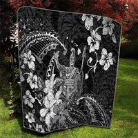 Hawaii King Kamehameha Day Quilt Polynesian Pattern Mix Hibiscus Black