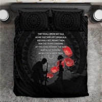 Cook Islands ANZAC Day Bedding Set Soldier Silhouette Remembrance LT05 Black - Polynesian Pride