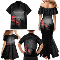 Cook Islands ANZAC Day Family Matching Mermaid Dress and Hawaiian Shirt Soldier Silhouette Remembrance LT05 - Polynesian Pride