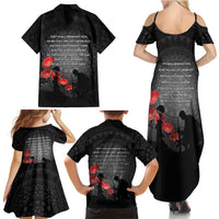 Cook Islands ANZAC Day Family Matching Summer Maxi Dress and Hawaiian Shirt Soldier Silhouette Remembrance LT05 - Polynesian Pride