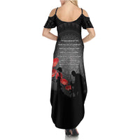 Cook Islands ANZAC Day Family Matching Summer Maxi Dress and Hawaiian Shirt Soldier Silhouette Remembrance LT05 - Polynesian Pride