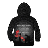 Cook Islands ANZAC Day Kid Hoodie Soldier Silhouette Remembrance