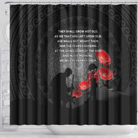 Cook Islands ANZAC Day Shower Curtain Soldier Silhouette Remembrance LT05 - Polynesian Pride