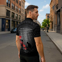 Cook Islands ANZAC Day Zipper Polo Shirt Soldier Silhouette Remembrance LT05 - Polynesian Pride