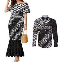 Hawaii Papakolea Born And Raised Couples Matching Mermaid Dress and Long Sleeve Button Shirt Hawaiian Tribal Pattern