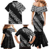 Hawaii Papakolea Born And Raised Family Matching Mermaid Dress and Hawaiian Shirt Hawaiian Tribal Pattern