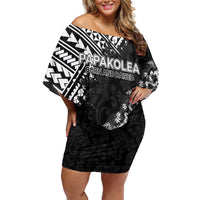 Hawaii Papakolea Born And Raised Off Shoulder Short Dress Hawaiian Tribal Pattern