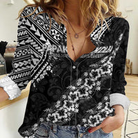 Hawaii Papakolea Born And Raised Women Casual Shirt Hawaiian Tribal Pattern