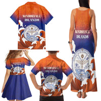 Marshall Islands Fishermen's Day Family Matching Tank Maxi Dress and Hawaiian Shirt It's Fishing Time