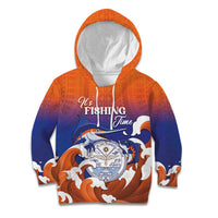 Marshall Islands Fishermen's Day Kid Hoodie It's Fishing Time LT05 Hoodie Orange - Polynesian Pride