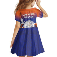 Marshall Islands Fishermen's Day Kid Short Sleeve Dress It's Fishing Time