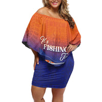 Marshall Islands Fishermen's Day Off Shoulder Short Dress It's Fishing Time