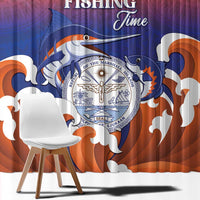 Marshall Islands Fishermen's Day Window Curtain It's Fishing Time LT05 - Polynesian Pride