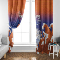 Marshall Islands Fishermen's Day Window Curtain It's Fishing Time LT05 - Polynesian Pride