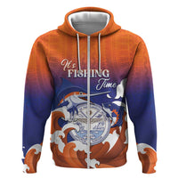 Marshall Islands Fishermen's Day Zip Hoodie It's Fishing Time LT05 Zip Hoodie Orange - Polynesian Pride