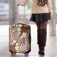 Plumeria With Brown Polynesian Tattoo Pattern Luggage Cover LT05 - Polynesian Pride