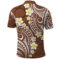 Plumeria With Brown Polynesian Tattoo Pattern Polo Shirt